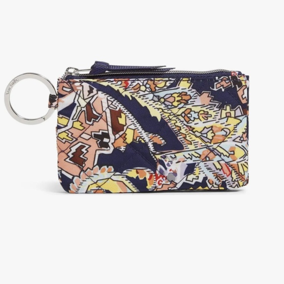 Vera Bradley Small Vera Tote Bag w/ Zip ID Coin Case in Tangier Paisley - Picture 5 of 6